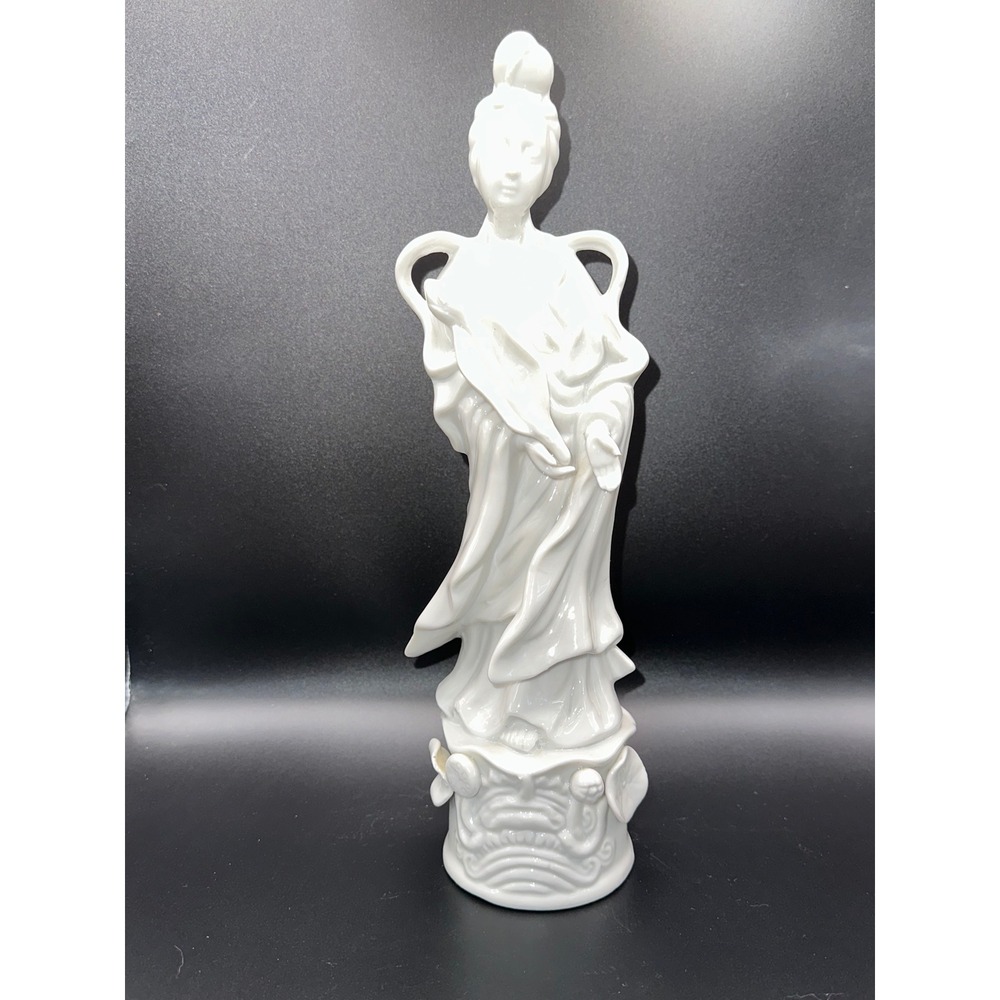 Vintage Homco White Porcelain Quan Yin Geisha Figurine 1426 Blanc De Chine